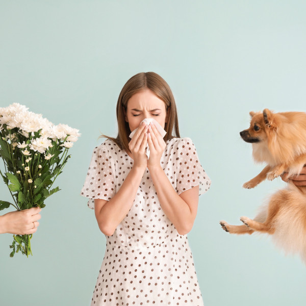 Frau mit Allergien